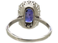 Art Deco 18ct White Gold & Colour Change Sapphire & Diamond Rectangular Cluster Ring