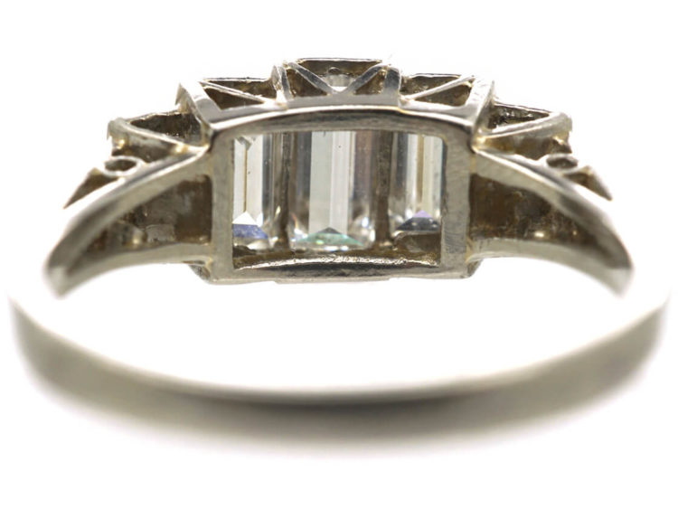 Art Deco Platinum & Five Stone Baguette Diamond Ring