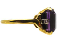 Art Deco 14ct Gold, Amethyst, Onyx & Diamond Ring