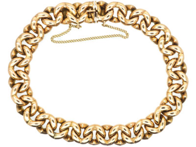 Edwardian 15ct Gold Interlinked Hearts Design Bracelet
