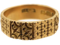 Victorian 18ct Gold Decorated Wedding Band