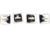 9ct White Gold & Diamond Dress Set in Original Case