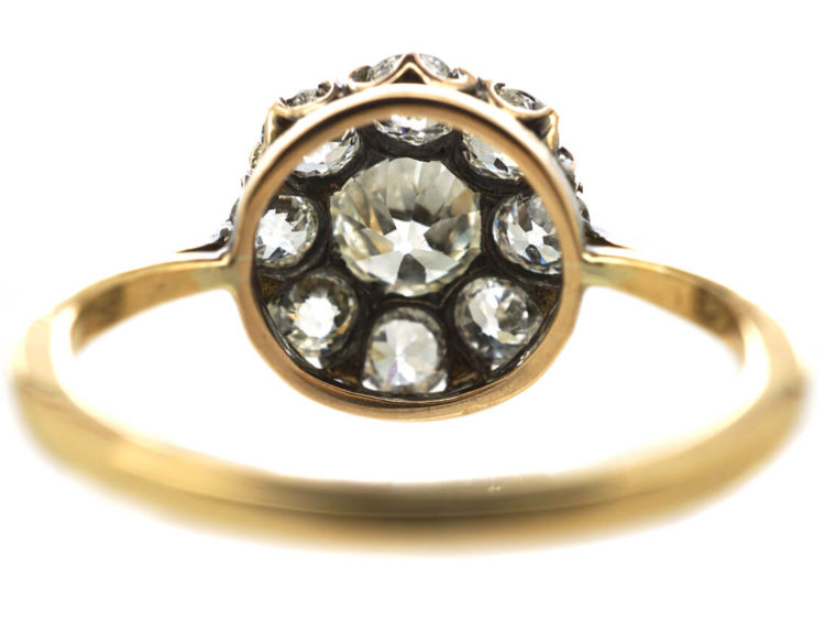 Edwardian 18ct Gold & Diamond Cluster Ring