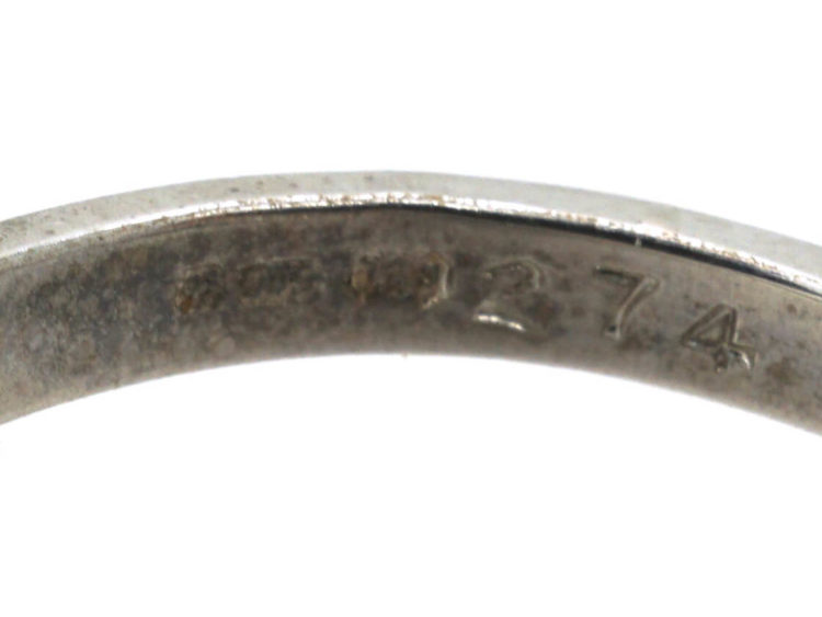 Diamond Single Stone Diamond Ring with Diamonds on Either Side