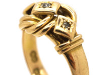 18ct Gold Lover's Knot Ring set with Diamonds