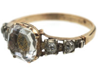 Georgian Gold Stuart Crystal Ring with Gold Thread Detail