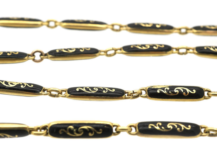 Victorian 18ct Gold & Black Enamel Chain