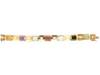 Retro 18ct Gold Multi Gem Bracelet