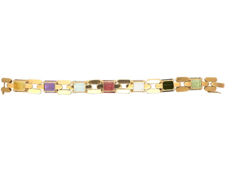 Retro 18ct Gold Multi Gem Bracelet
