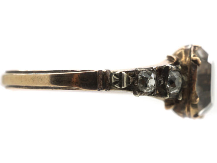 Georgian Gold Stuart Crystal Ring with Gold Thread Detail