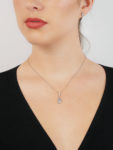 Art Deco 14ct White Gold Diamond Solitaire Pendant on 14ct White Gold Chain
