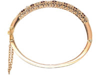 Victorian 15ct Gold, Ruby & Diamond Bangle