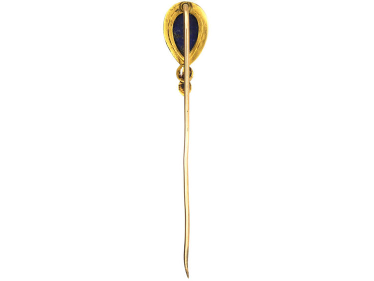 Victorian 15ct Gold & Lapis Lazuli Snake Tie Pin