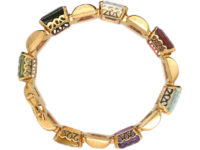 Retro 18ct Gold Multi Gem Bracelet