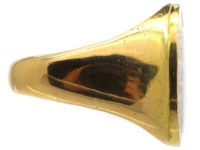 Large 18ct Gold & Enamel Signet Ring with Crest