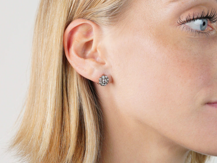 Victorian Diamond Cluster Earrings