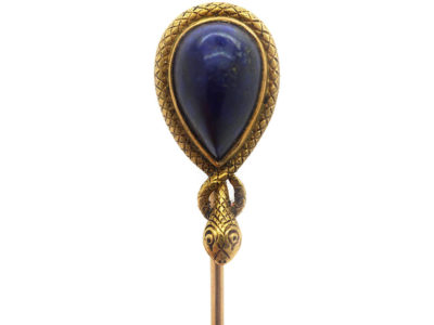 Victorian 15ct Gold & Lapis Lazuli Snake Tie Pin Victorian 15ct Gold & Lapis Lazuli Snake Tie Pin