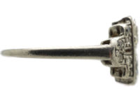 Art Deco Platinum & Diamond Geometric Ring