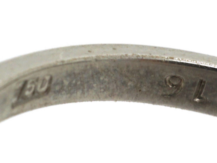 Diamond Single Stone Diamond Ring with Diamonds on Either Side