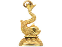 9ct Gold Dolphin Seal with Onyx Base