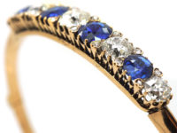 Swedish 18ct Gold Sapphire & Diamond Bangle