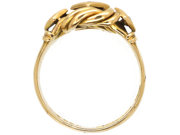 18ct Gold Lover's Knot Ring set with Diamonds