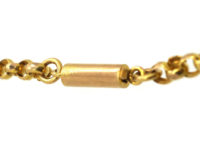 Victorian 9ct Gold Belcher Chain with Barrel Clasp