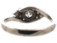 Diamond Single Stone Diamond Ring with Diamonds on Either Side