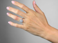Edwardian Platinum & Diamond Triple Row Cluster Ring