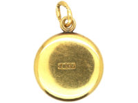 Edwardian 18ct Gold Reverse Intaglio Rock Crystal Pendant of a Bluebird