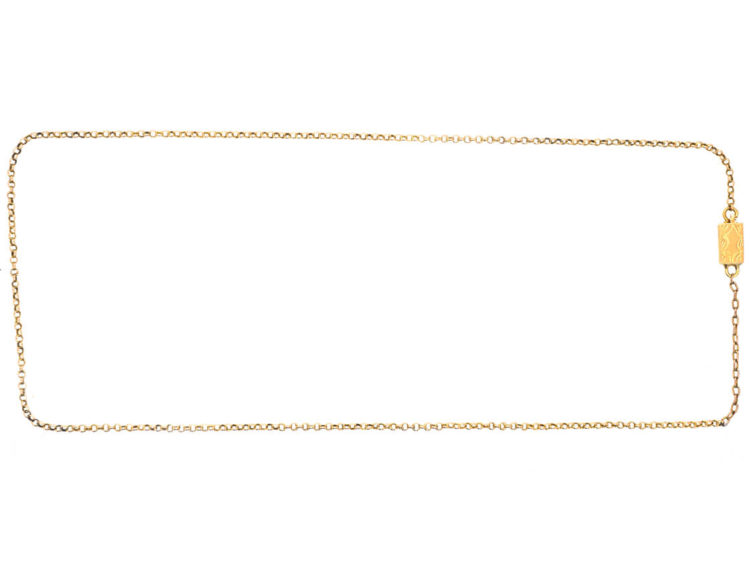Early 20th Century 14ct Gold Chain with Decorative Box Clasp
