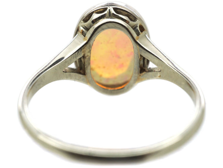 Art Deco Platinum & Opal Ring