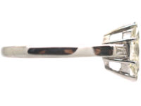 Platinum, Diamond Marquise Ring with Baguette Shoulders