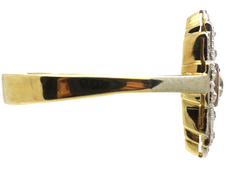 Art Deco 18ct White & Yellow Gold & Diamond Geometric Ring