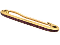 Art Deco Ruby Line Brooch by La Cloche Freres