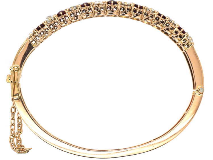 Victorian 15ct Gold, Ruby & Diamond Bangle