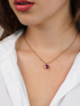Edwardian 9ct Gold Amethyst Heart Shaped Pendant