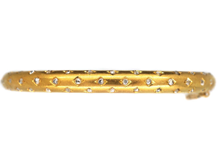 Edwardian 18ct Gold & Rose Diamond Bangle