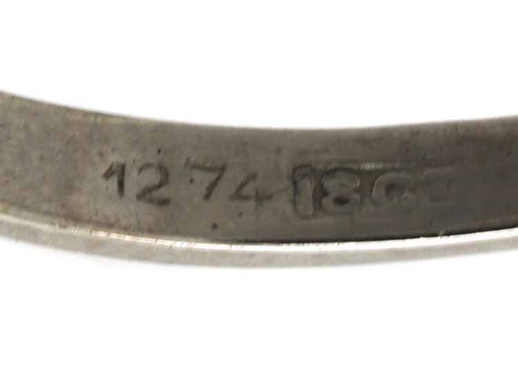 Art Deco 18ct White Gold & Colour Change Sapphire & Diamond Rectangular Cluster Ring