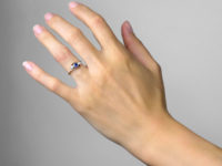 Edwardian 18ct Gold & Platinum, Sapphire & Diamond Crossover Ring