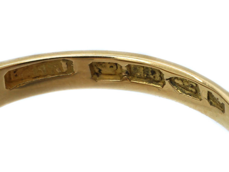 Edwardian 18ct Gold Moonstone & Diamond Heart Shaped Ring by Henry Barnett Joseph