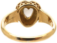 Edwardian 18ct Gold Moonstone & Diamond Heart Shaped Ring by Henry Barnett Joseph