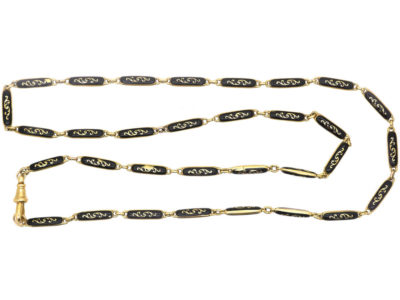 Victorian 18ct Gold & Black Enamel Chain