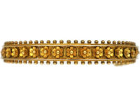Victorian 15ct Gold Bangle with Flower Motifs