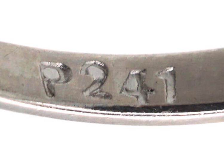 Art Deco Platinum Diamond Solitaire Ring with Diamond Set Shoulders