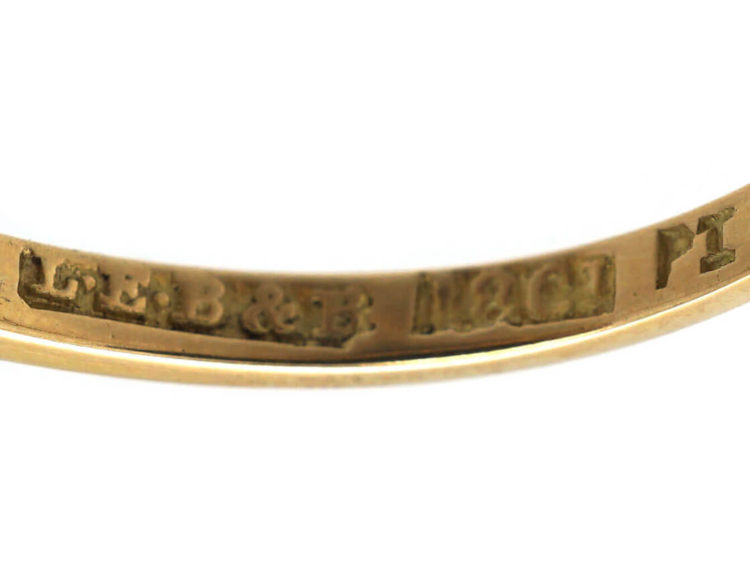 Art Deco 18ct Gold & Platinum Emerald & Diamond Rectangular Ring