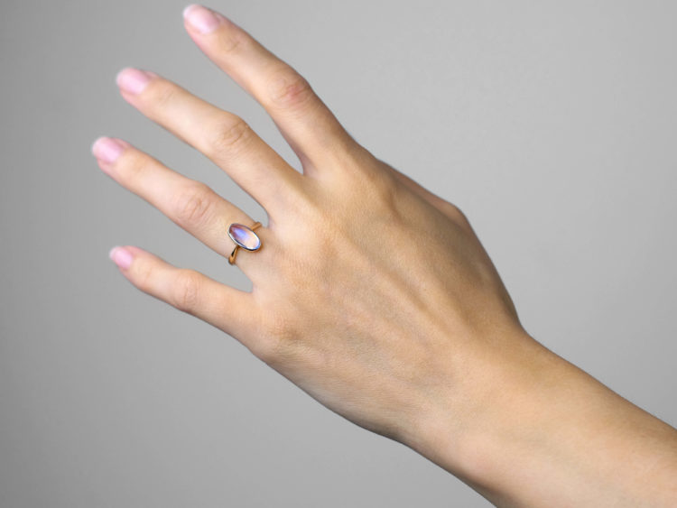 Edwardian 9ct Gold & Platinum, Moonstone Ring