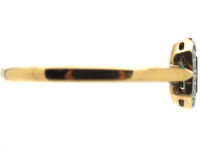 Art Deco 18ct Gold & Platinum Emerald & Diamond Rectangular Ring