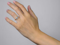 Edwardian 18ct Gold & Platinum Diamond Cluster Ring with Diamond Set Shoulders