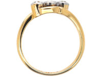 Edwardian 18ct Gold & Platinum Three Stone Diamond Twist Ring